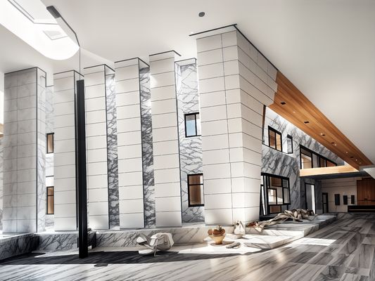 Instalação de parede de cortina de alumínio residencial