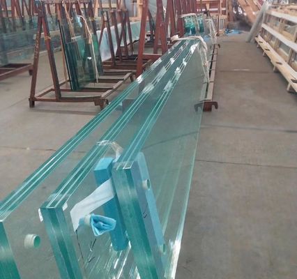 Vários tamanhos de painéis vidro de segurança laminado com painéis temperados e proteção por filme branco